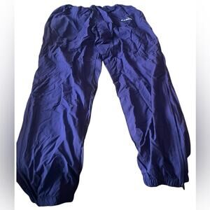 Diadora vintage nylon soccer pants, purple with drawstring and elastic waist, XL